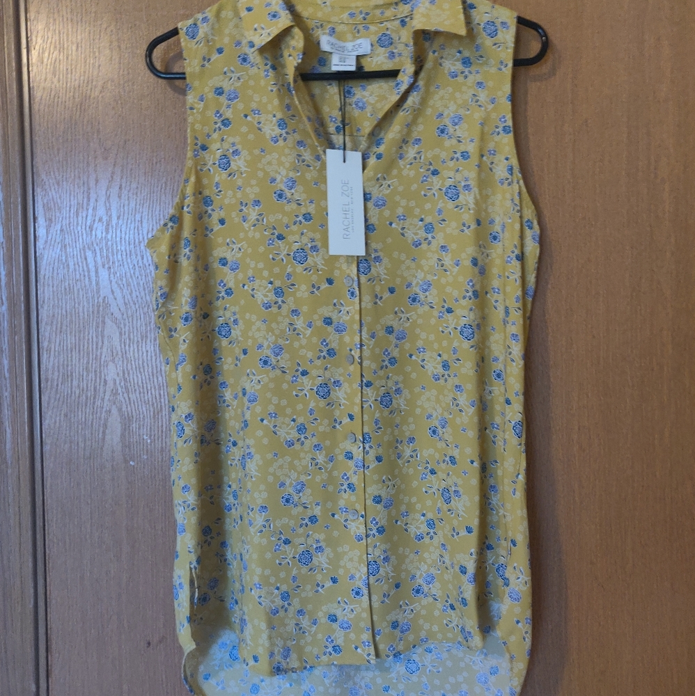 Yellow Floral Top Rachel Zoe Size Medium